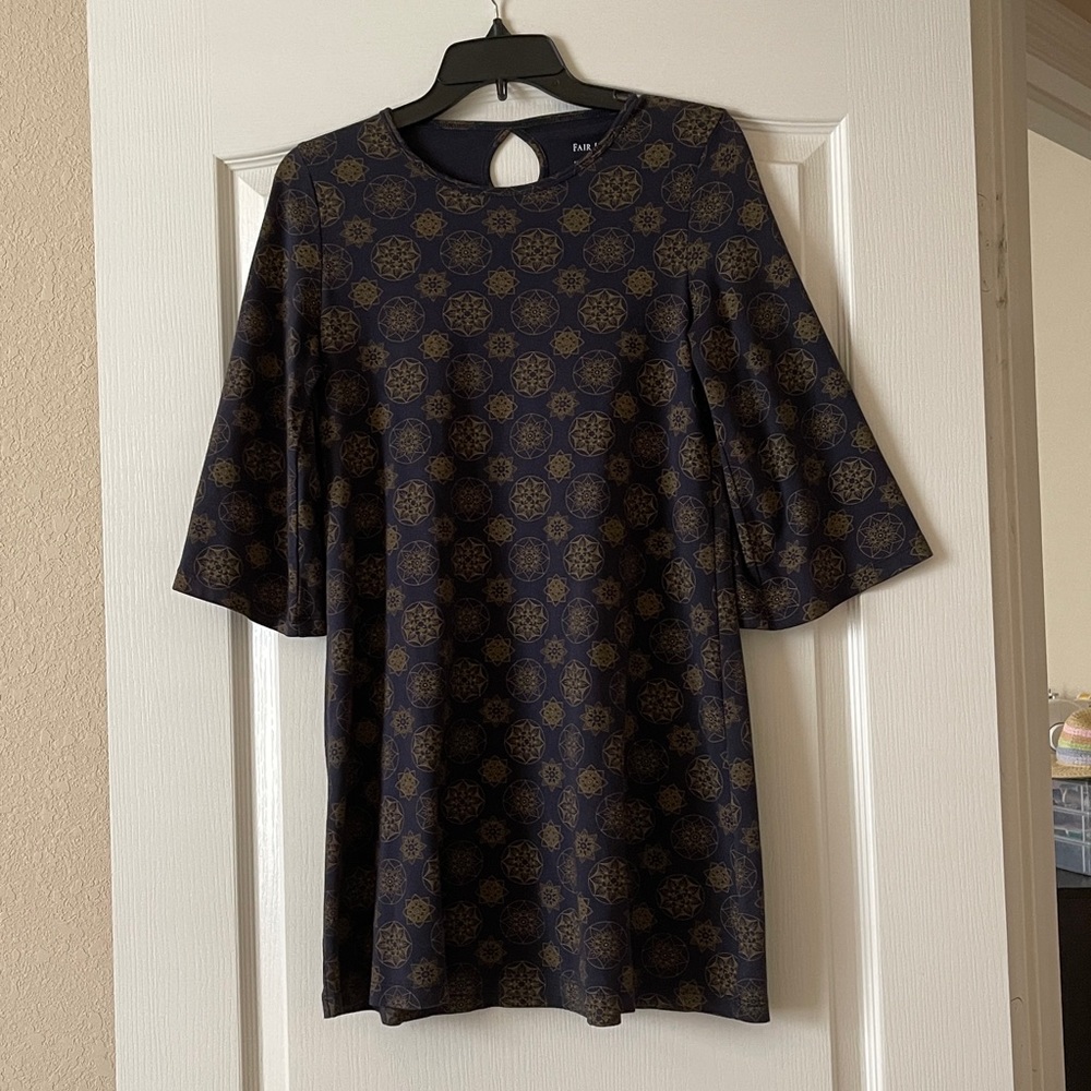 FAIR INDIGO 💯% Organic Pima Cotton dress - LIKE NEW